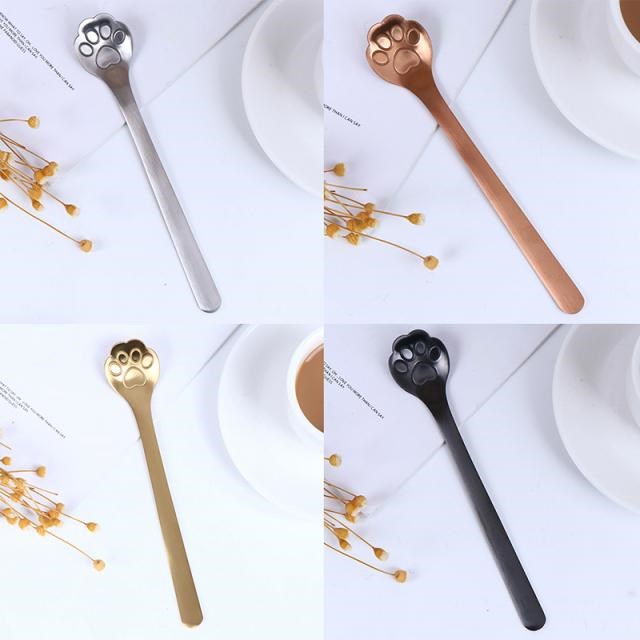 速发1PC Creative Cat Paw Claw Hollow Spoon Stirring Spoon Te - 图1