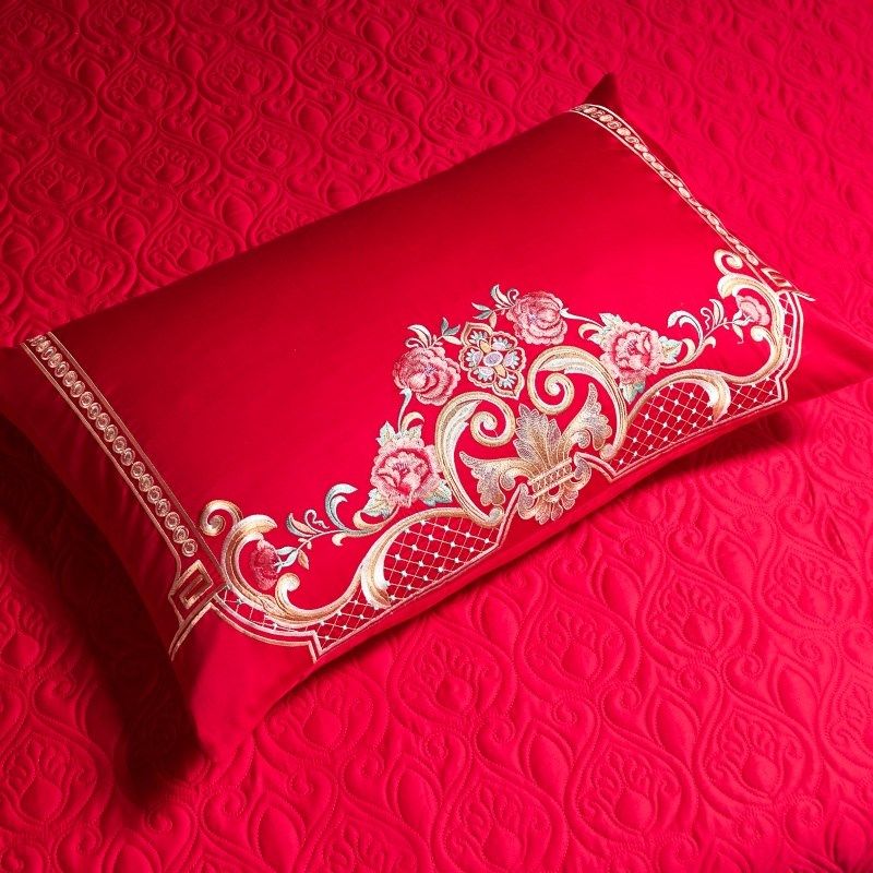 婚庆四件套大红刺绣龙凤新结婚中式婚房嫁喜庆被罩床上用品4,淘宝优惠券,粉丝福利购,淘宝优惠卷