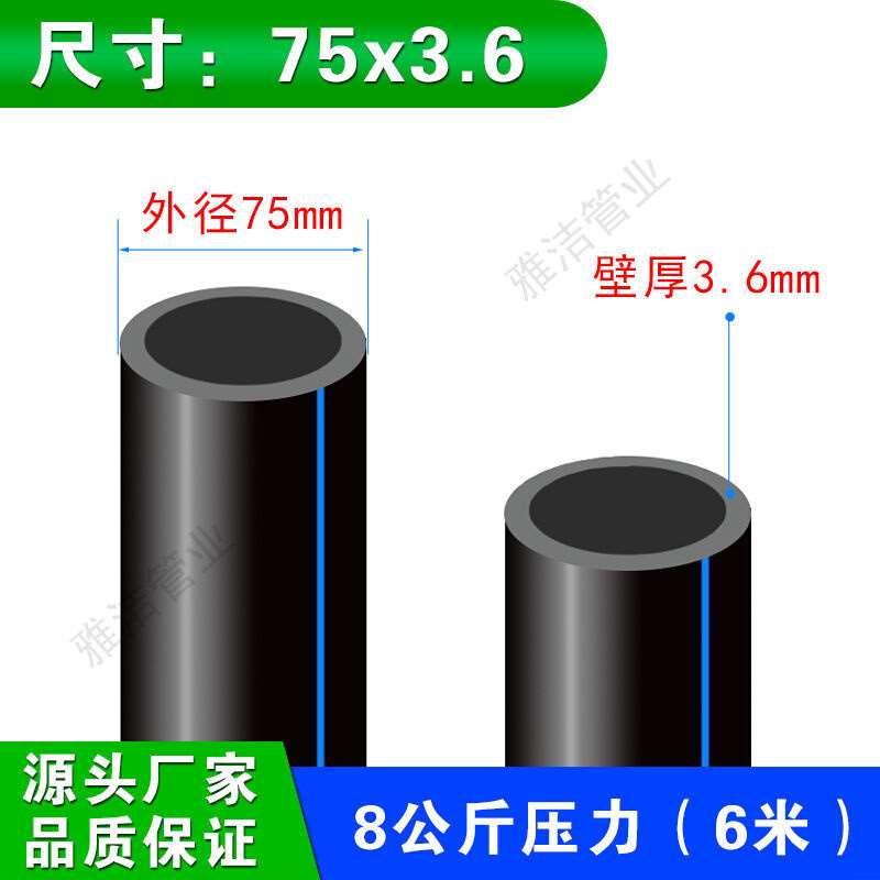 水管大口b径自来水管饮用水管硬管90/1/0/160g1200热熔管给 - 图3