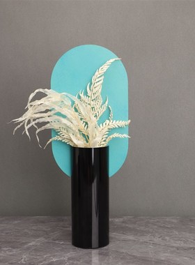 新中式金属蓝色铁艺样板房售楼部卧室书房客厅电视柜桌面玄关摆件