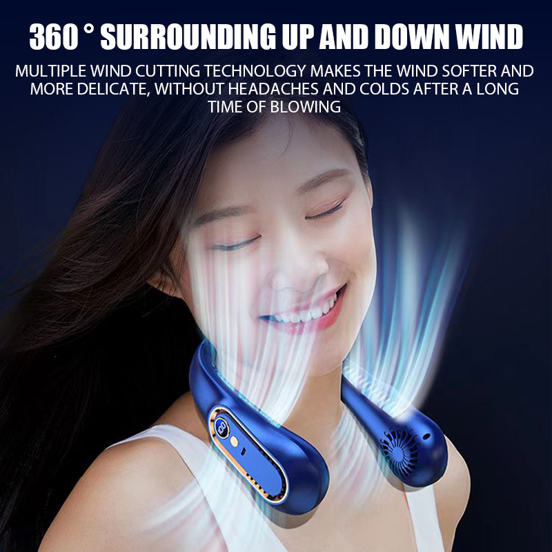 速发Portable Mini Hanging Neck Fan Bladeless Neckband Fan Di - 图3