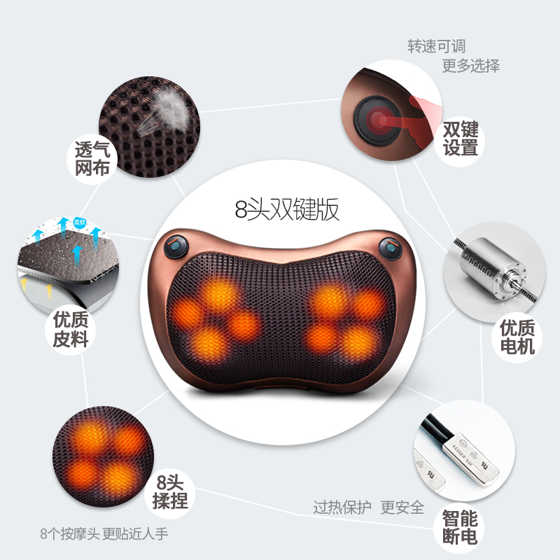 V大货车按摩肩车载家用器背颈B椎按多枕12v小车摩功能通用 - 图1