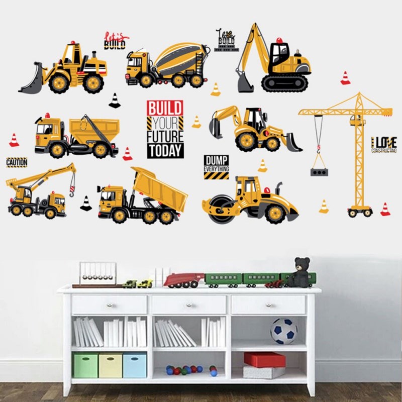 Children Kids Room Decoration Tractor Engineering Car Patter - 图2