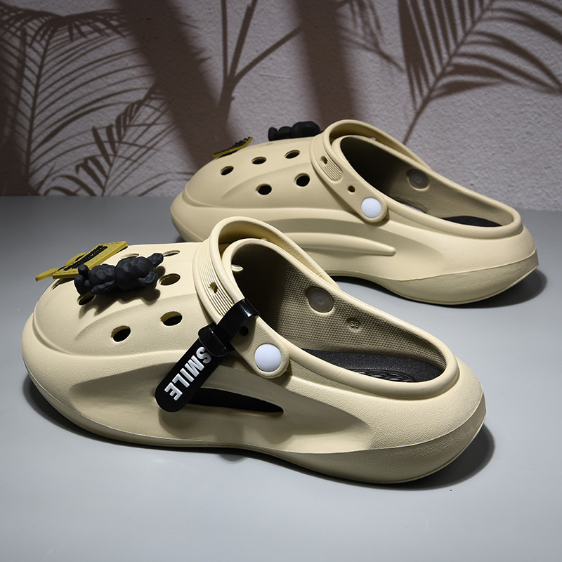 夏季洞洞鞋男厚底运动网红外穿休闲防滑耐磨新款潮男包头拖鞋男,淘宝优惠券,粉丝福利购,淘宝优惠卷