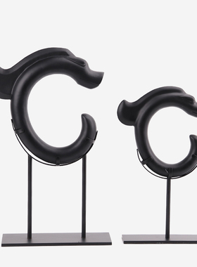 现代新中式招h财摆件样板房间客厅玄关办公室博古架风水家居装饰