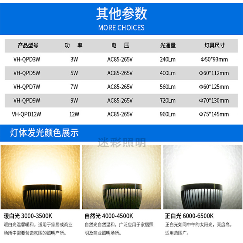 led灯泡e27螺口球泡12v24v220v彩色调光三色光吊灯光源家用节能灯