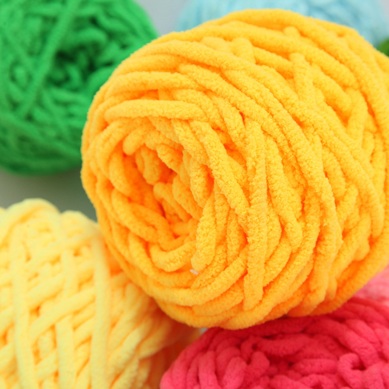 速发100g/ball Chenille Knitting Yarn Soft Ice Strip Line Cot-图3