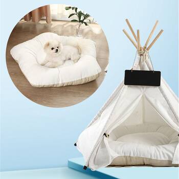 RecommendedPet Tent House Cat Bed Portable Teepee Thick Cushion Ava