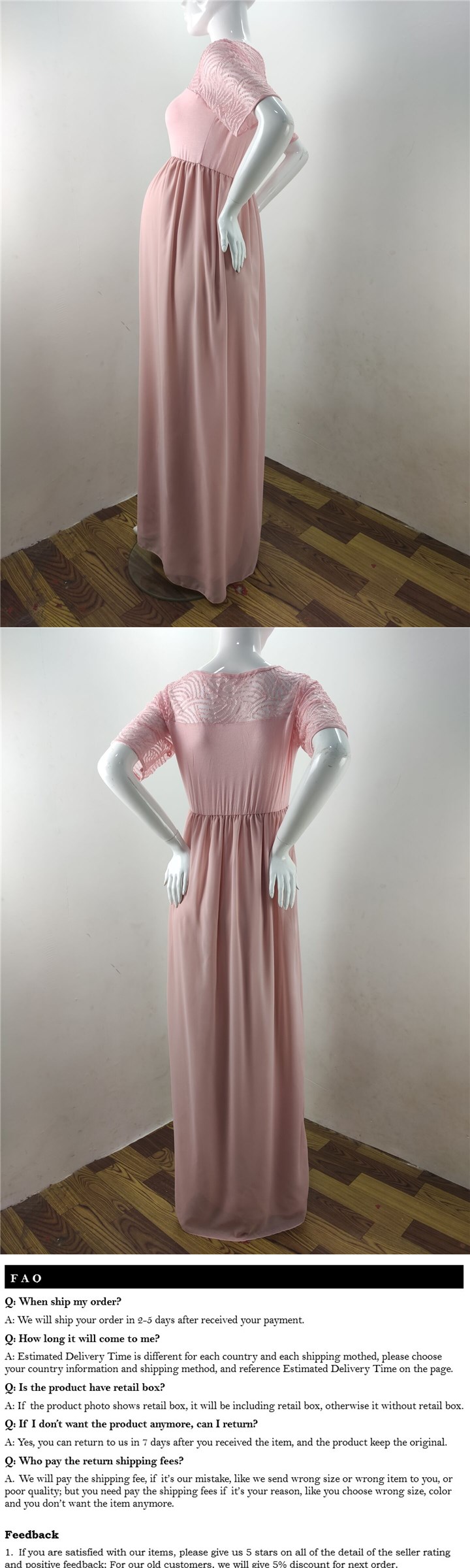 New 2022 Maternity Lace Dress Women Clothes Photography Prop - 图2