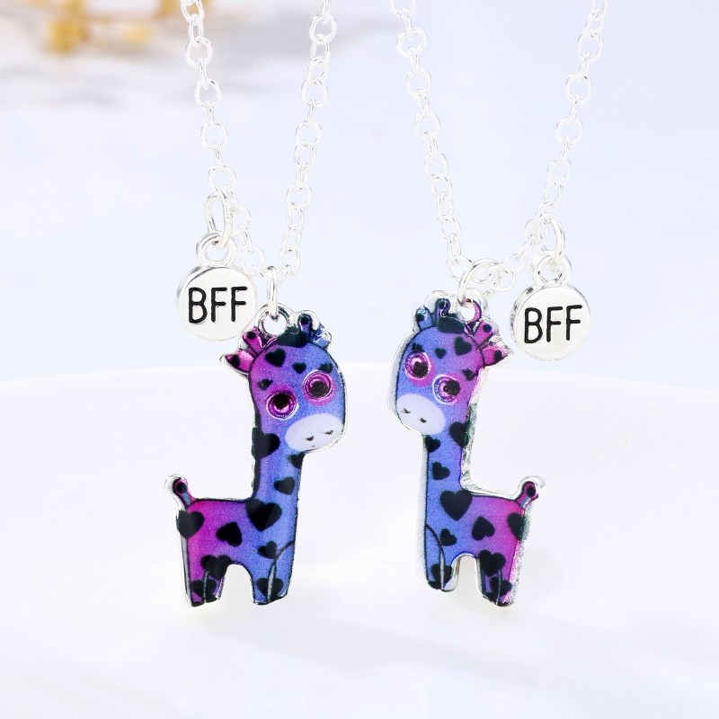 速发Heart Pendant Magnetic Matching Necklace Colorful Neckla - 图1