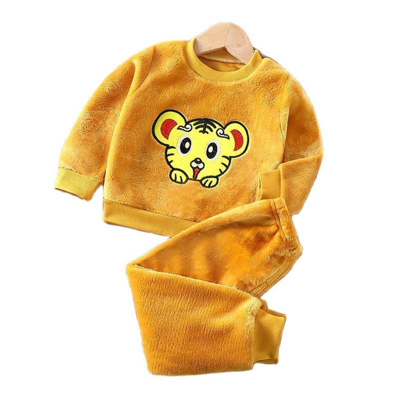 推荐2020 New winter Baby Boy Girl Thicken Pajamas Set Flanne - 图1