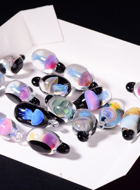 手工制作非遗琉璃水母吊坠项链耳坠饰品礼物水晶标本景区生日闺蜜