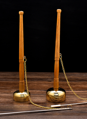 供佛台湾纯铜引磬引庆直柄长柄铜磬寺庙念佛法器念经功课佛具用品