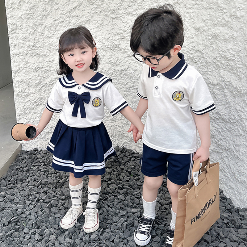 急速发货女童夏天套装时尚高级感儿童夏季兄妹装2023新款韩版男学-图2