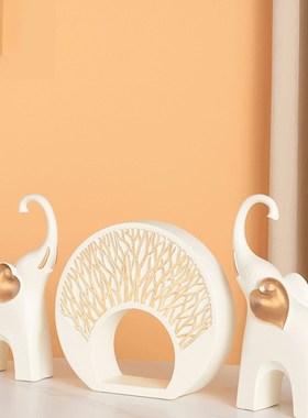 创意招财大象摆件现代轻奢客厅电视柜酒柜家居装饰品乔迁新居礼物