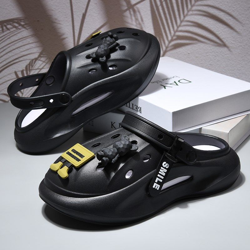 夏季洞洞鞋男厚底运动网红外穿休闲防滑耐磨新款潮男包头拖鞋男,淘宝优惠券,粉丝福利购,淘宝优惠卷