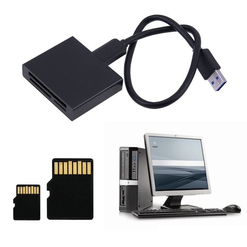 极速Superspeed USB 3.0 Multi in 1 Card Reader for CF SD TF t - 图1