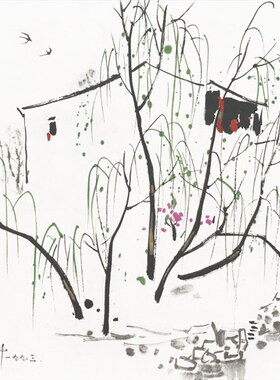 吴冠中版画春珂罗版原作版画装饰画江南水乡小镇风光风情国画字画