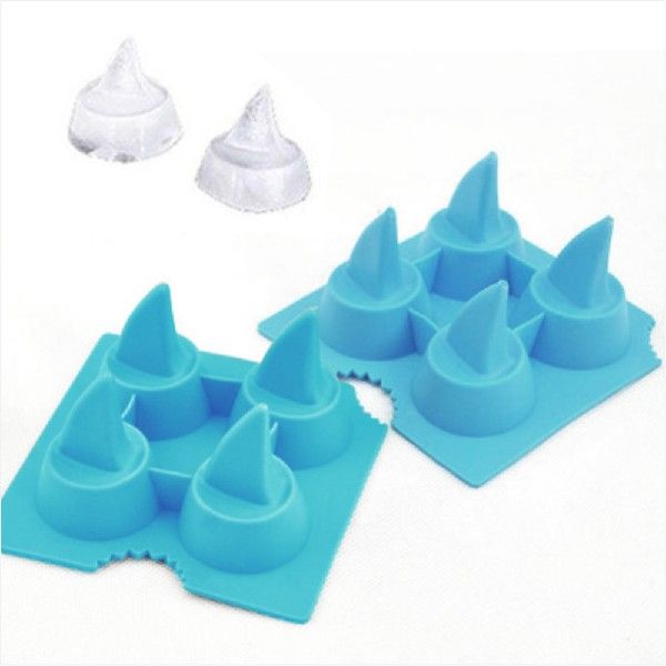 D3 Shark lin Shape SiFicuone Ice Cube Freezing Mold Tray Ice-图0