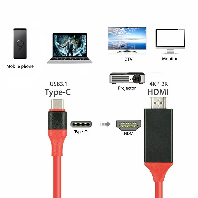 推荐Larryjoe 2m USB C 3.1 to HDMI 4K Adapter Cables Type C t - 图0