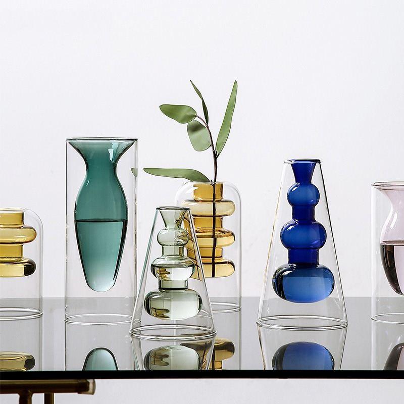 极速Nordic Home Decor Glass Vase Living Room Decoration Flow - 图0