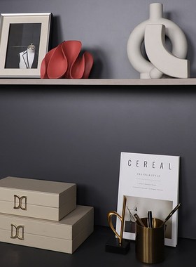 北欧样板间轻奢书房装饰摆件书架创意皮革收纳箱书挡假书家居饰品