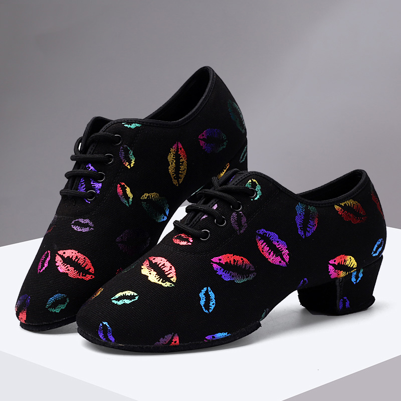 新品High Heel Dance Shoes Sneakers For Women Ballroom Latin-图1