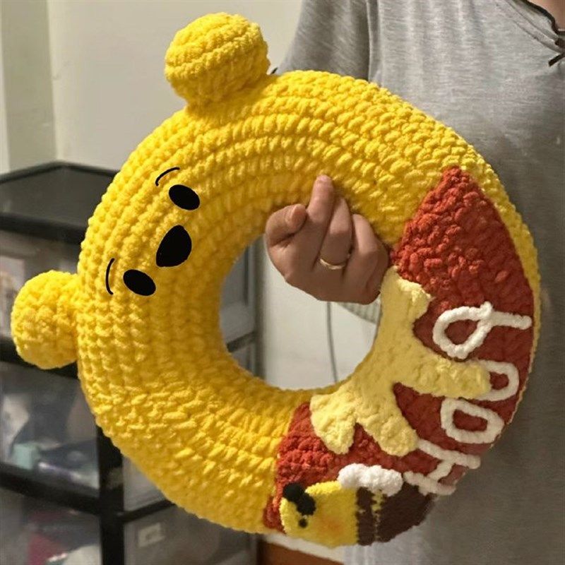新手初学手工钩针diy材料包粗毛线编织可爱甜甜圈抱枕送女友礼物,淘宝优惠券,粉丝福利购,淘宝优惠卷