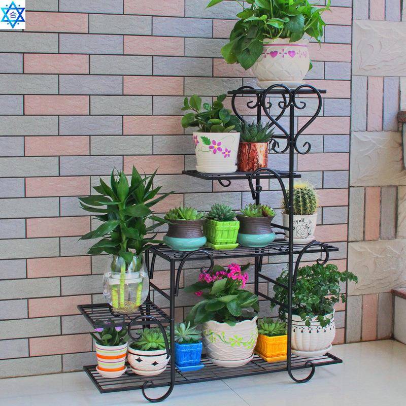 极速Family balcony flowerpot stand shelf green plant put rac-图2