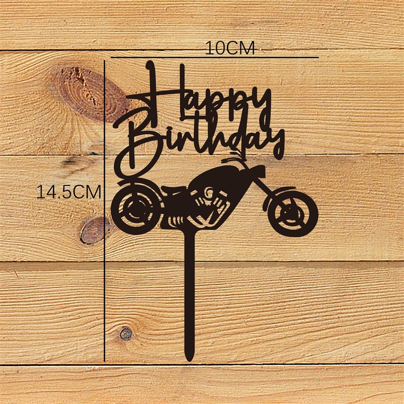 推荐Acrylic Happy Birthday Cake Toppers Motorcycle Topper Ca - 图3