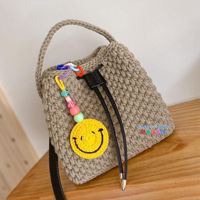腿姐玩毛线 方形束口百变小背包diy编织材料包手工斜跨女背包成品,淘宝优惠券,粉丝福利购,淘宝优惠卷