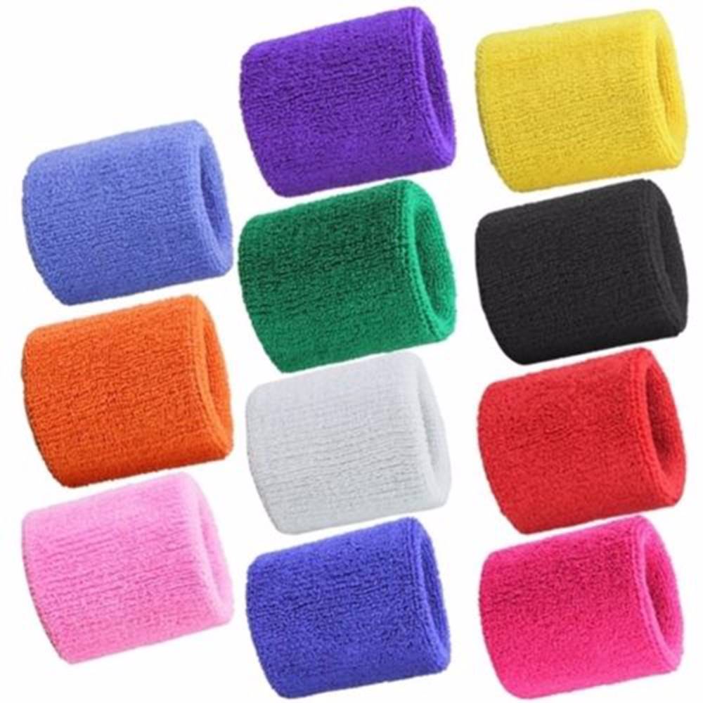 2PCS Colorful Cotton Unisvex Sport Sweatband Wristband Wrist - 图0