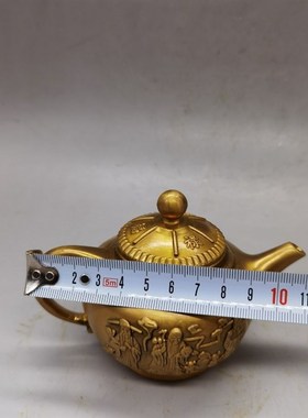 黄铜八仙茶壶 酒壶 仿古铜壶,精致优雅大方容量180毫升。