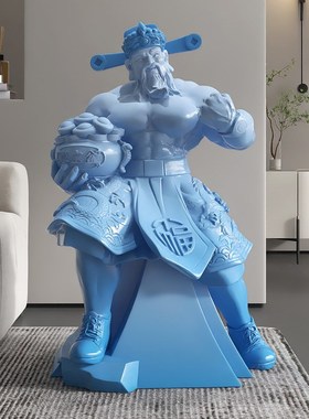 肌肉财神爷喜庆摆件轻奢大气家居饰品店铺办公室开业礼物乔迁新居