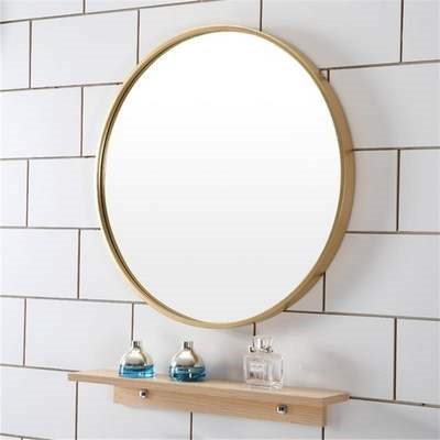 新品Nordic bathroom mirror hanging mirror round belt frame i-图1