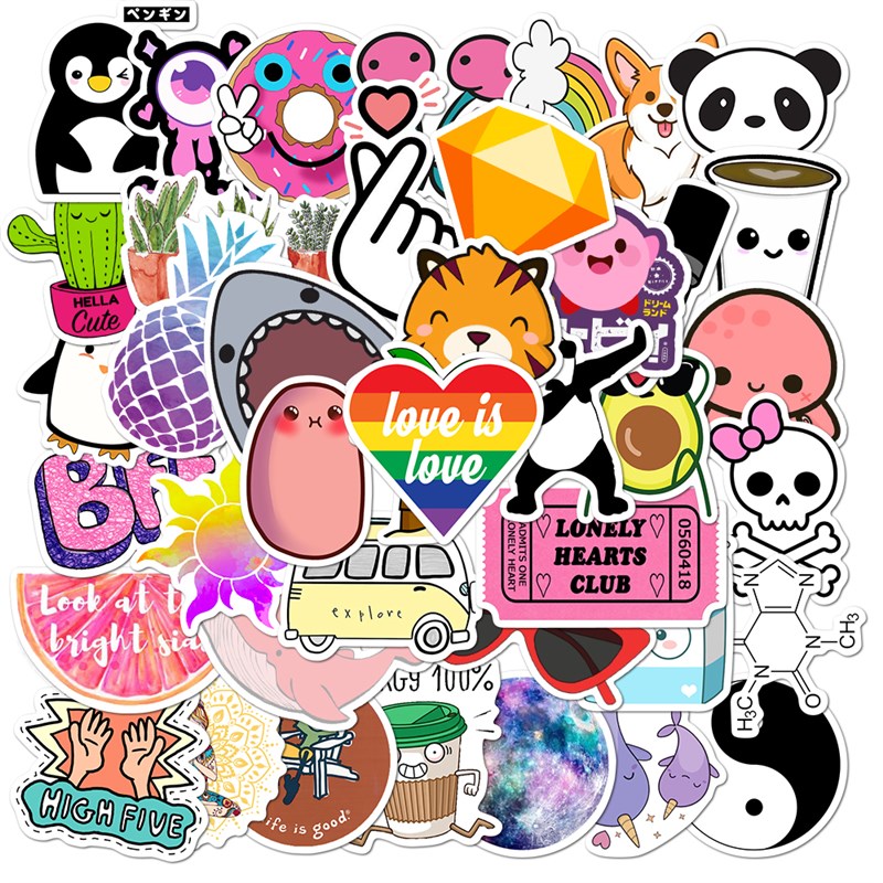 速发50/100/200Pcs/set Cartoon VSCO Stickers For Grils Guitar - 图2