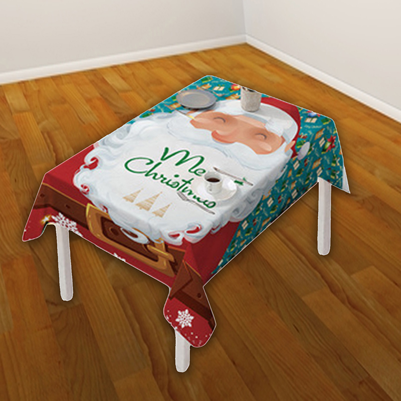 2021 New Hot Fashioa Santa Clnus TGable lothc/ Chair Cover - 图1