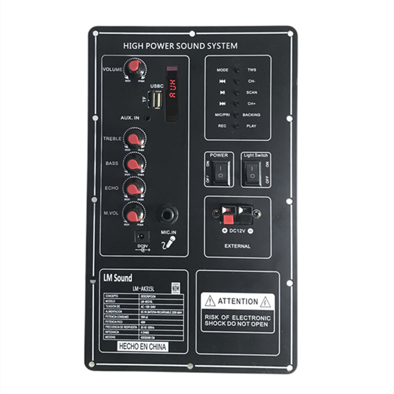 315L广场舞音响双声道功放板t 9V充电蓝牙K歌12V音箱主机板275*16 - 图3