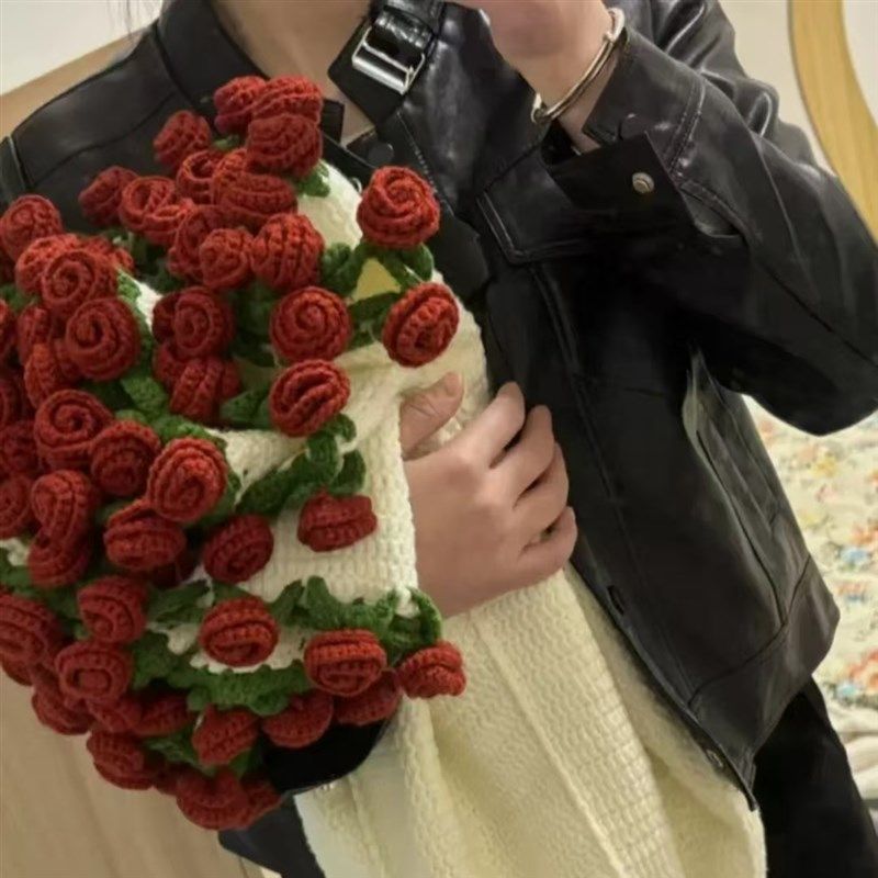 diy手工花束毯子玫瑰材料包毛线钩针花毯钩织送朋友Y礼物打发时间,淘宝优惠券,粉丝福利购,淘宝优惠卷