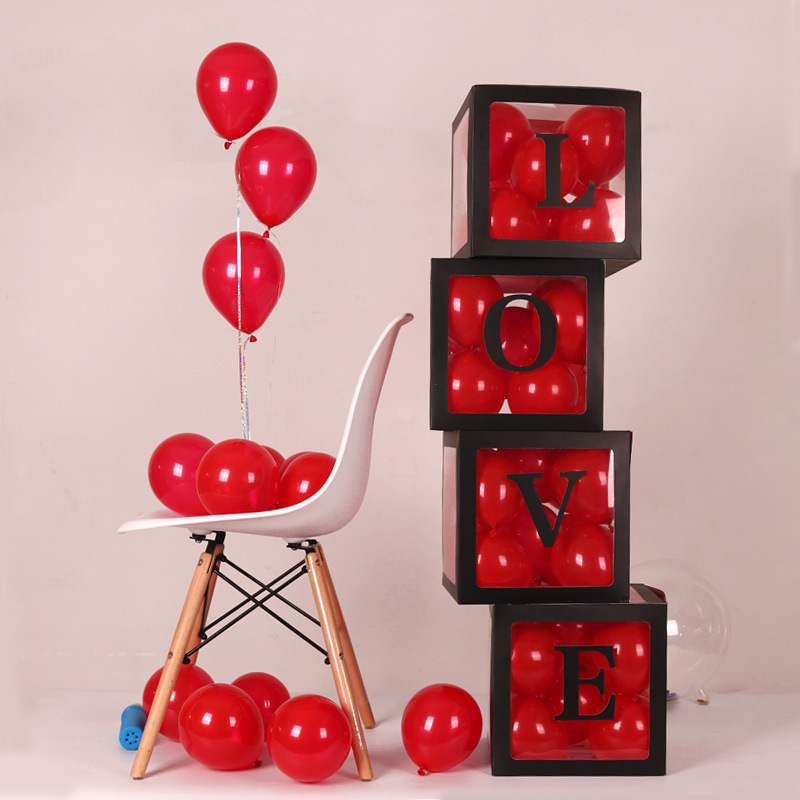 速发网红BABY-LOVE气球透明盒子 生日派对婚礼创意气球装饰 - 图1