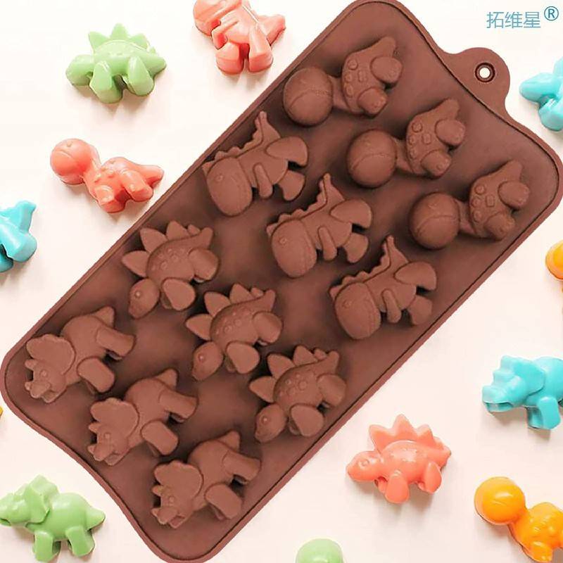 推荐Silicone Chocolate Mold Cartoon Animal Lion Bear Dinosau-图0