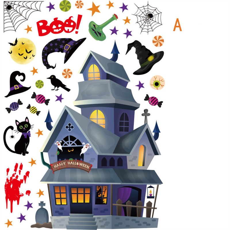 极速Removable Halloween Wall Stickers Horror Grim Reaper Wit - 图2