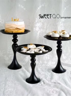 黑色透明亚克力甜品台架子摆台摆件茶歇甜品台架子置物架摆台摆件
