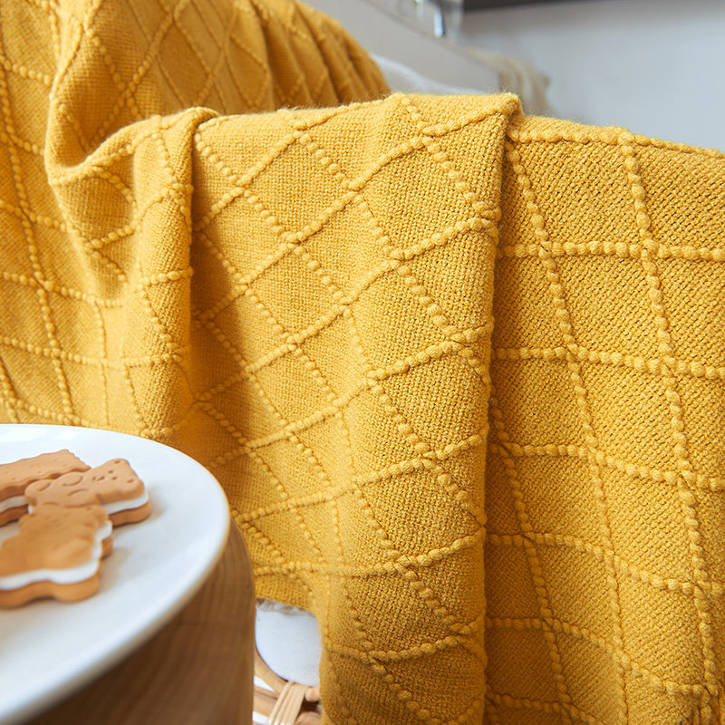 蔓越家北欧菱形针织流苏沙发搭防尘毯沙发盖巾巾午睡毯布客厅休闲,淘宝优惠券,粉丝福利购,淘宝优惠卷