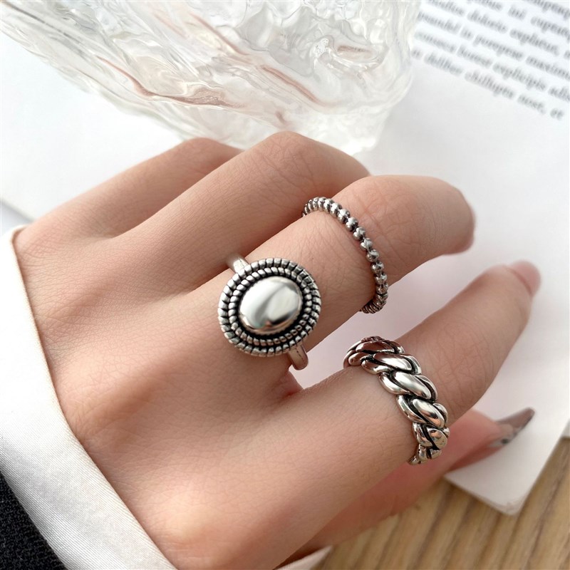 推荐Vintage Metal Knuckle Ring Set Simple Chain Open joint r - 图0