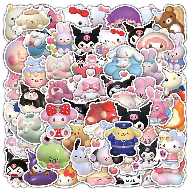 速发50/100pcs Cartoon Sanrio Stickers Kuromi My Melody Cute - 图1