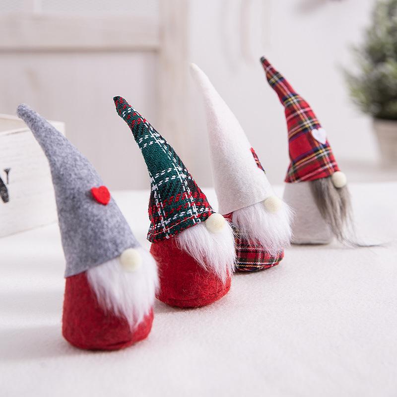 极速Love Plaid Christmas Faceless Doll Doll Nordic Wind Rudo - 图1