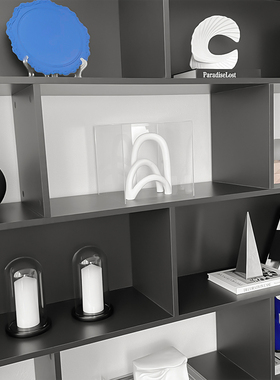 书柜装饰品摆件书架柜子电视柜摆设蓝色坐姿人防尘罩样板房间软装