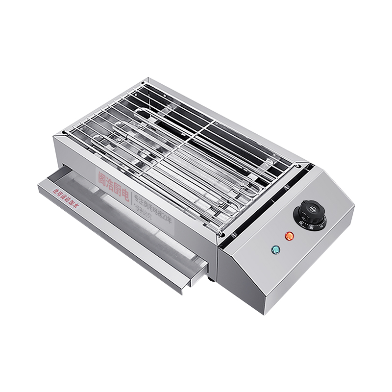 BBQ kitchen electric smokeless grilled oyster mutton kebab grill commercial indoor small thickened stainless steel electric grill