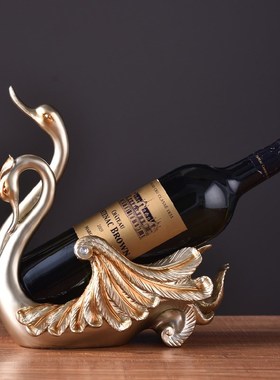 欧式树脂创意红酒架摆件天鹅家居饰品简约现代家用客厅酒柜电视柜